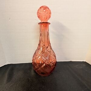 Pink Decanter Bar Cart Accessories Liquor Wine Glass Bottle Storage